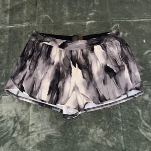 CALIA by Carrie Underwood Lined Running Shorts Gray White Marble Women's Large